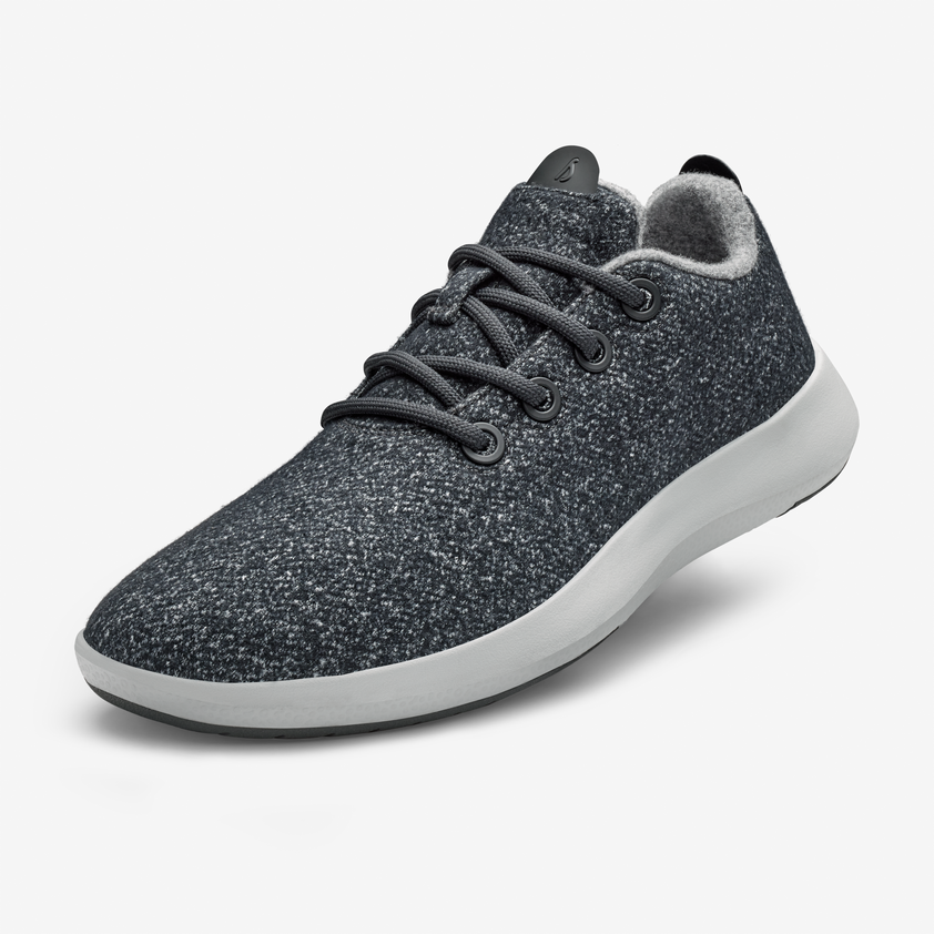 MENS WOOL RUNNER MIZZLES - DARK GREY (LIGHT GREY)