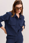 MOON CLASSIC SHORT BLOUSE - NIGHT BLUE