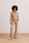 OLLY HALF-ZIP SWEATER - CAMEL