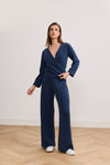 LARA WIDE LEG PANTS - NIGHT BLUE