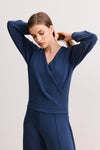 LARA WRAP TOP - NIGHT BLUE