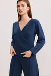 LARA WRAP TOP - NIGHT BLUE