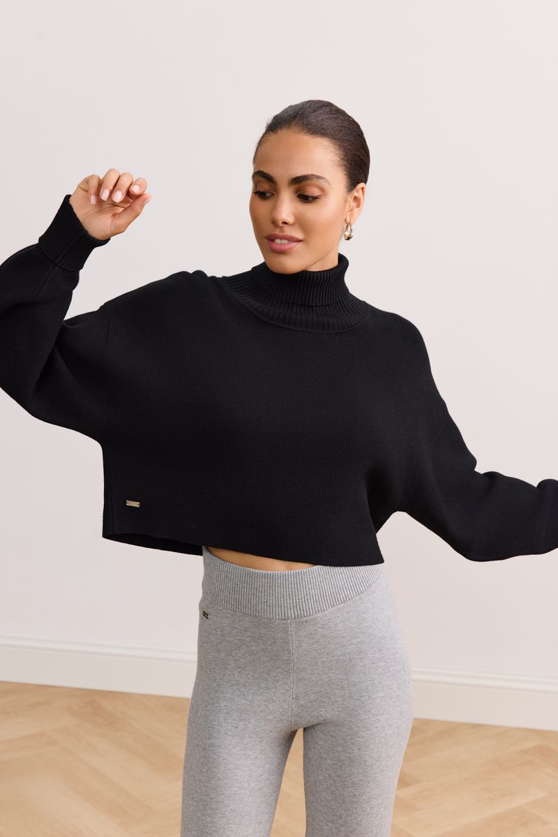 OLLY TURTLENECK SWEATER - BLACK