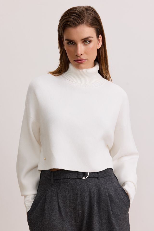 OLLY TURTLENECK SWEATER - MARSHMELLOW