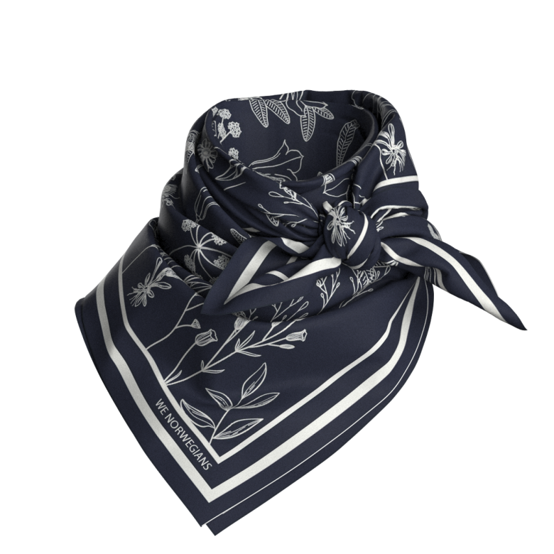 ALPS SILK SCARF - NAVY BLUE