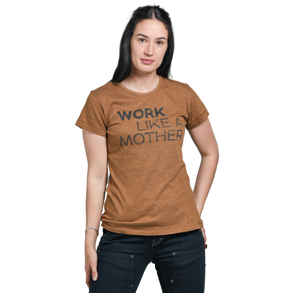 GRAPHIC CREW - WORK LIKE A MOTHER - SADDLE BROWN