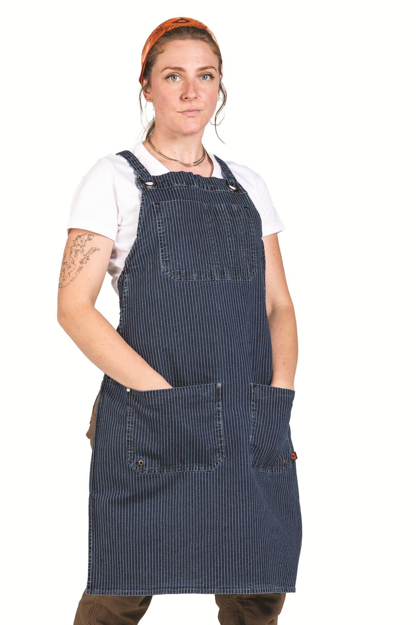 OBANA LONG APRON - WABASH STRIPE