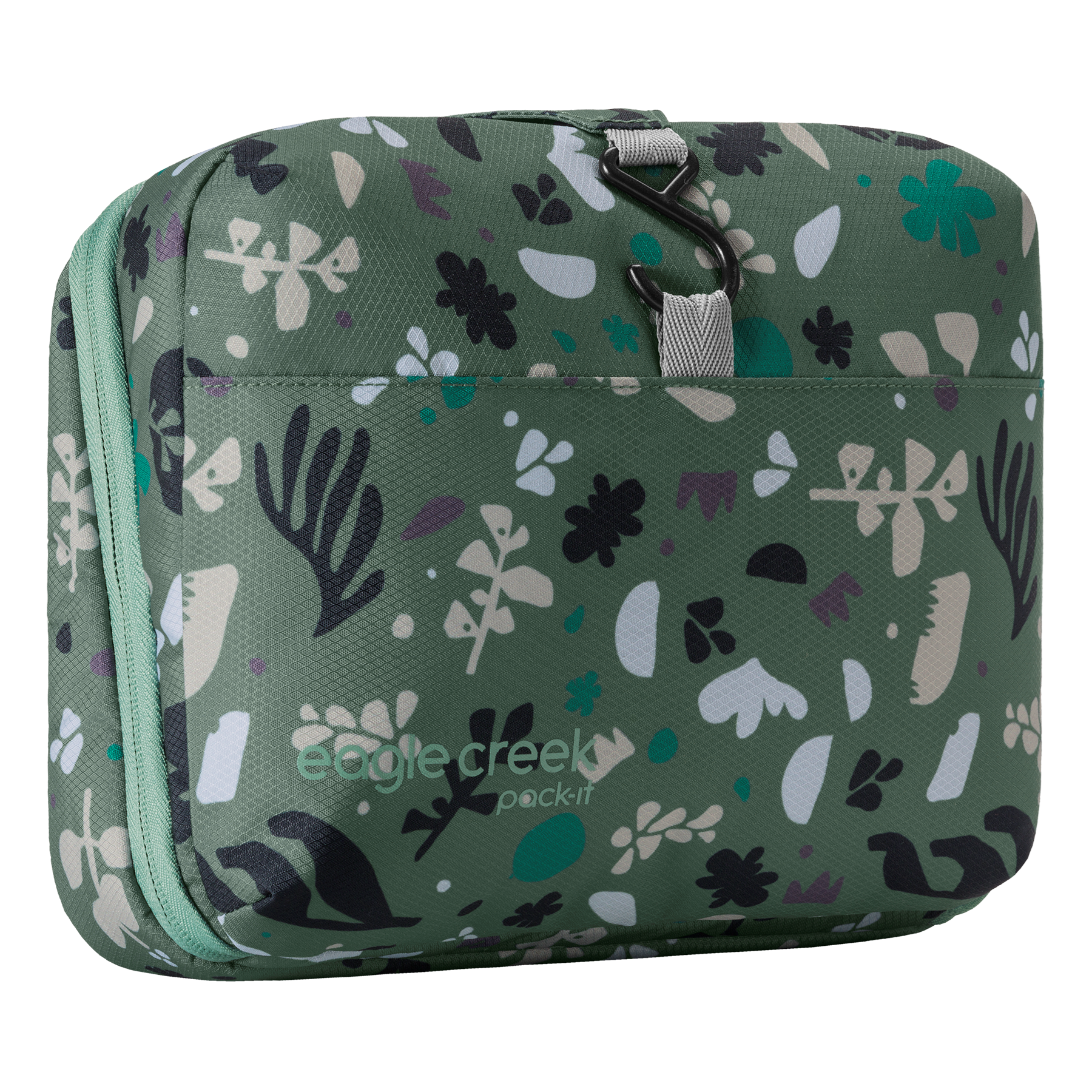 PACK-IT HANGING TOILETRY KIT - ROOTS AND SHOOTS: DUCK GREEN