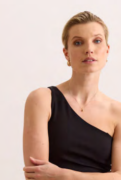 SIENNA SHAPE ONE SHOULDER TOP - BLACK