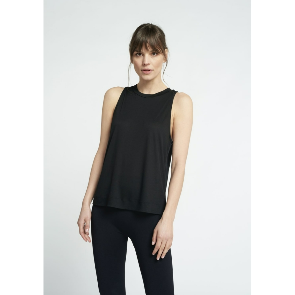 STEVIE 100% TENCEL RELAXED TANK - BLACK