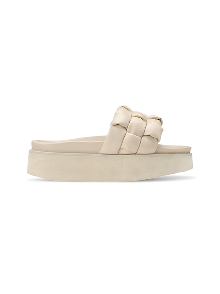 PADDED BRAIDED PLATORM - BEIGE